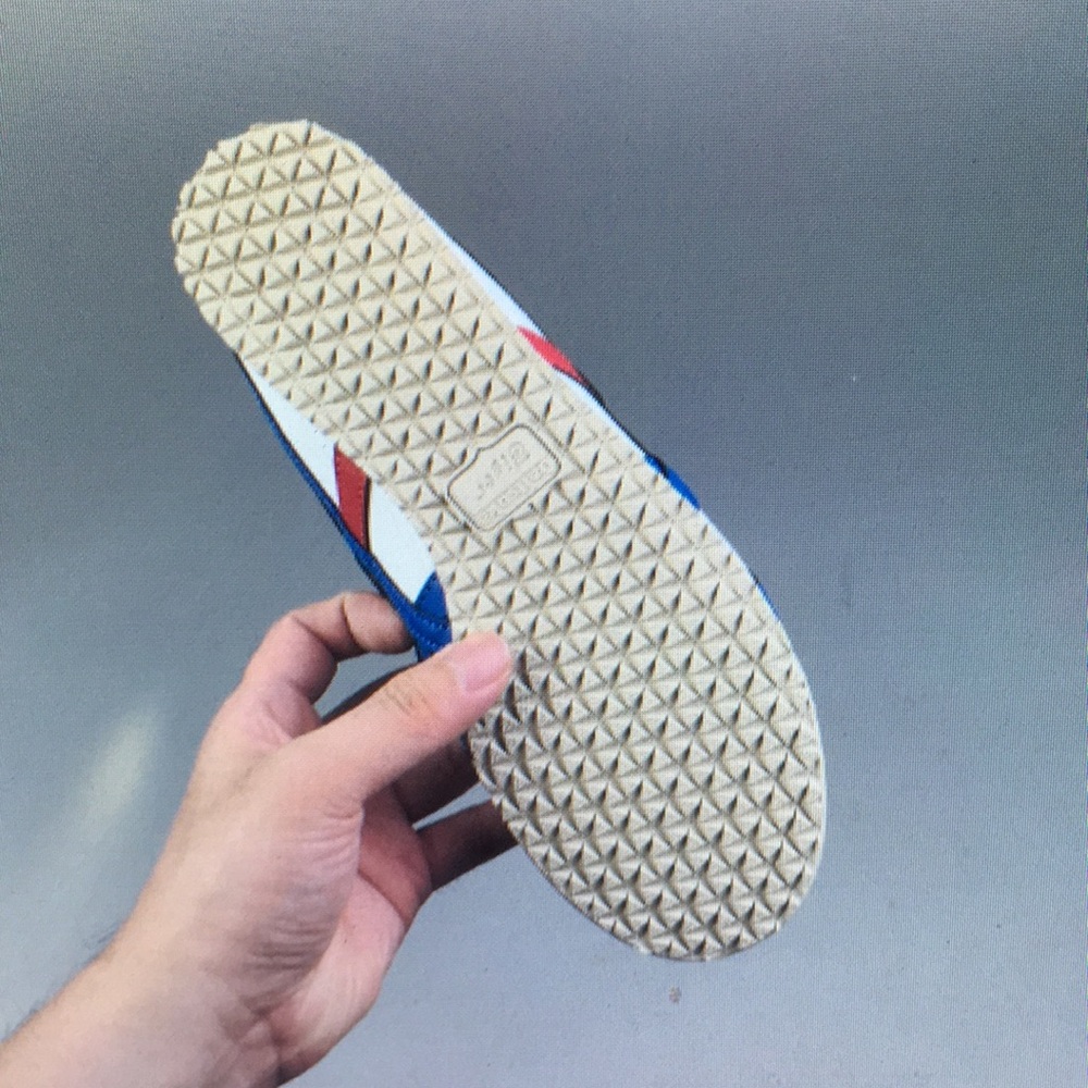 Onitsuka Tiger White Sneakers with Blue and Red Accents - Picture 5 of 8
